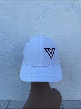 Melin White Men's Baseball Cap with Black V-Logo